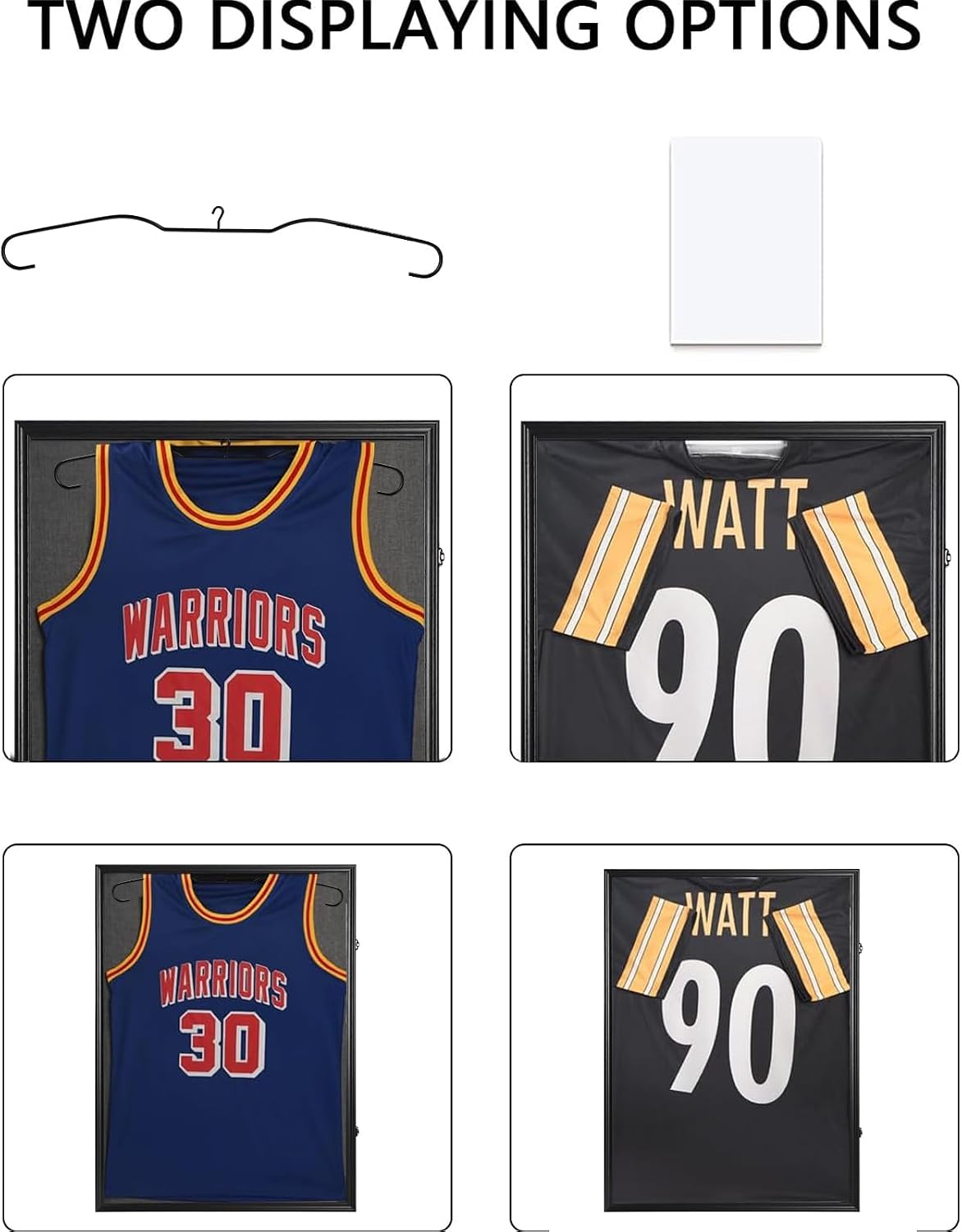 Grintus Jersey Frame Display Case, Large Linen Black Jersey Shadow Box,1P | Wall Mount, Large Jersey Shadow Box, Black