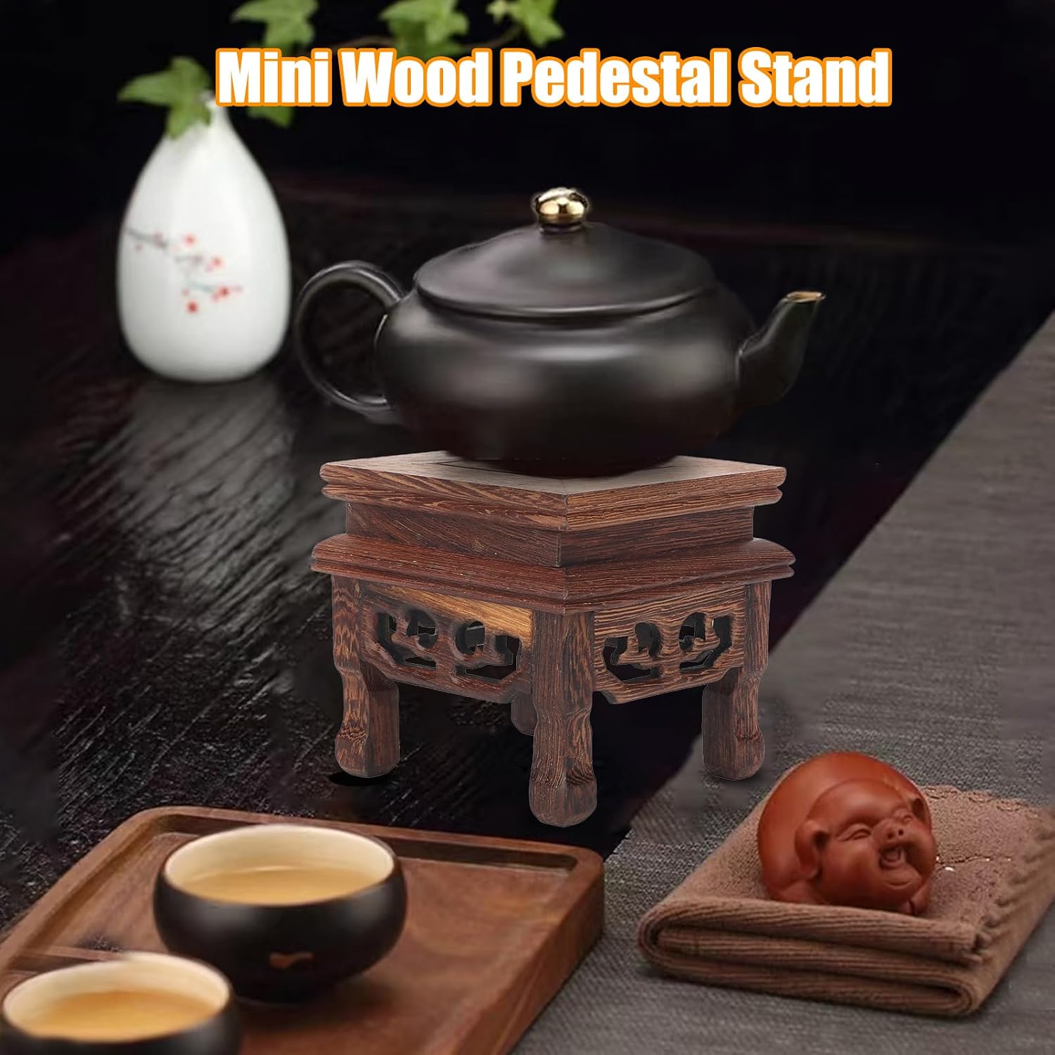 Mini Wood Pedestal Stand