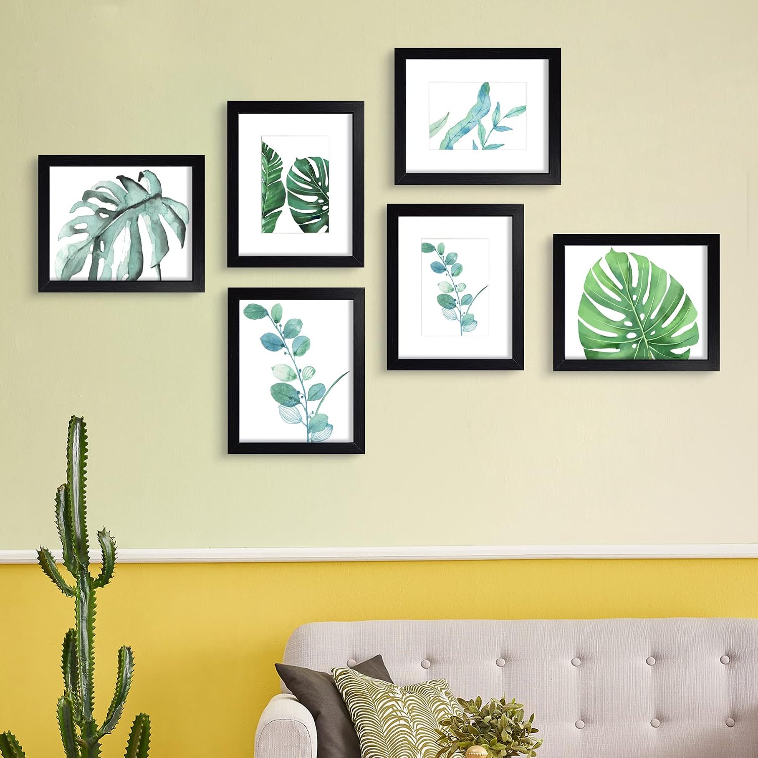 SESEAT Black 8x10 Picture Frames Wood 6 Pack Wall Mounting or Tabletop Display