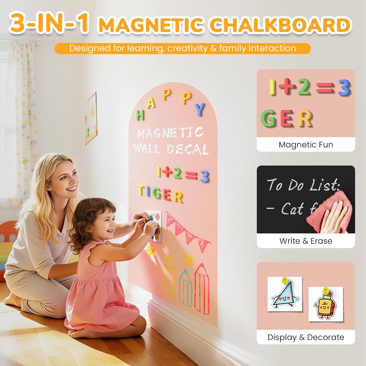 Magnetic Wall Decal / Pink / 40 x 18