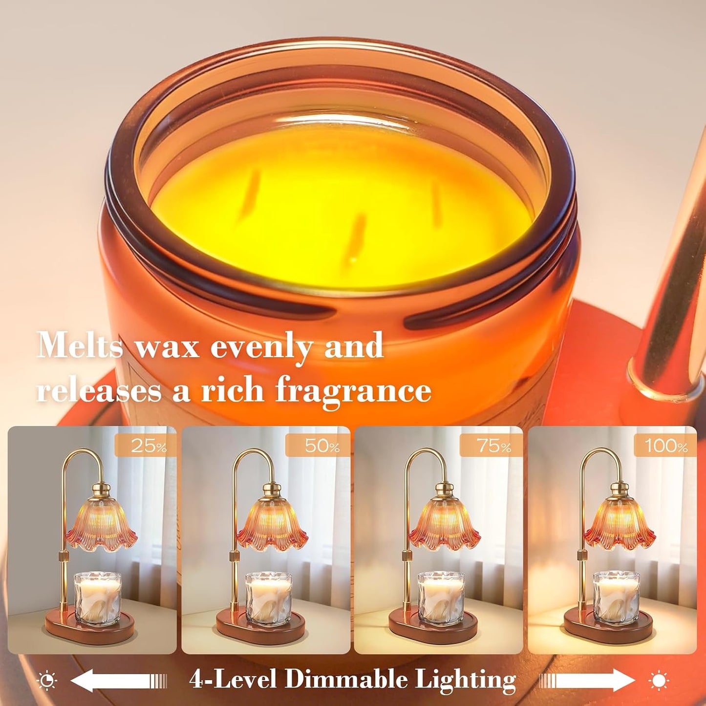 Banbanda Candle Warmer Lamp with Timer Dimmable: Birthday Gifts for Women, Safe Flameless Scent Lamp – Height