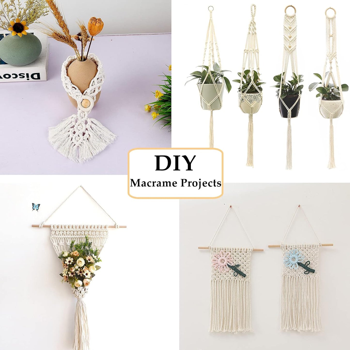 Best Macrame Supplies / 3MM x 220yards Kit / Natural / Set of 169