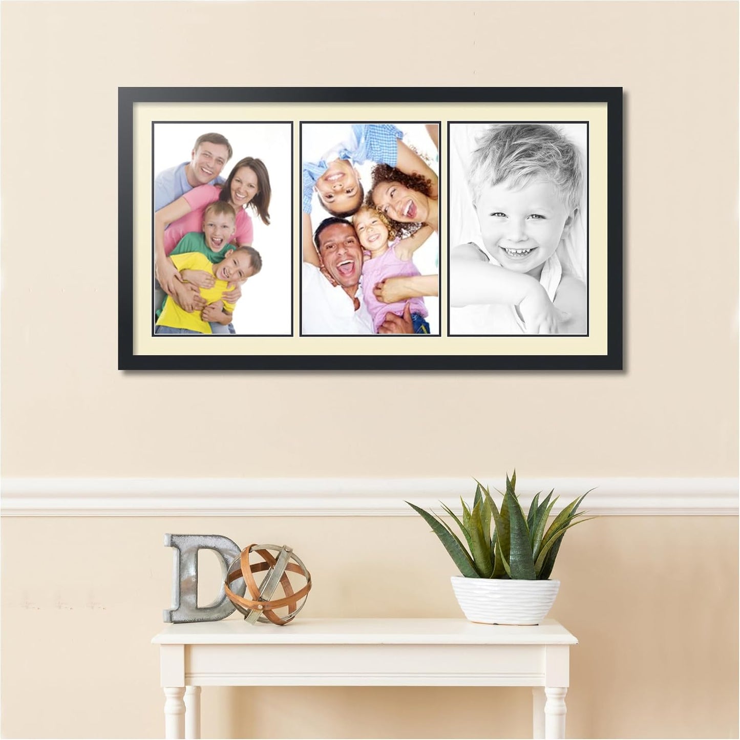 ArtToFrames Collage Picture Frame 3 Opening 3-11x17 Photo Frame | Made in USA | Black Frame Oyster and Black Mats