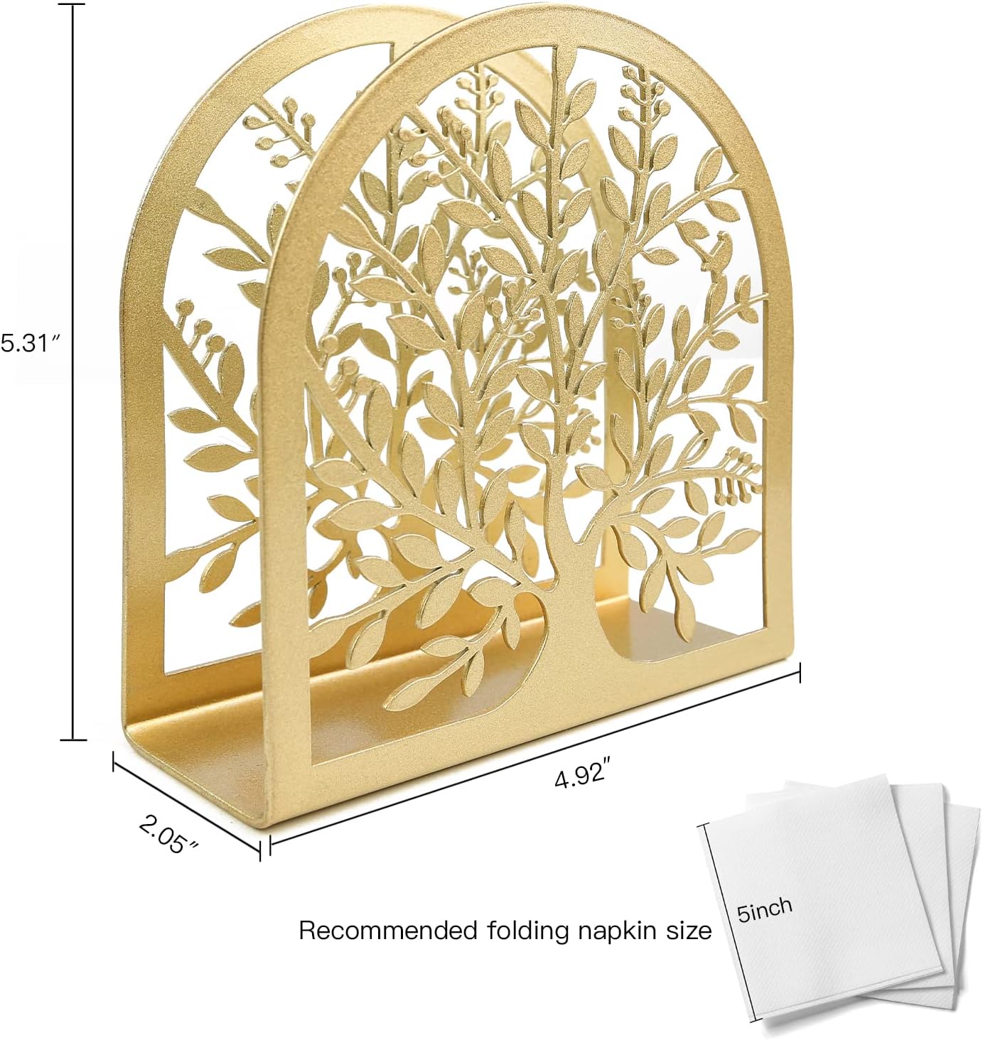 Napkin Holder / Gold Tree of Life