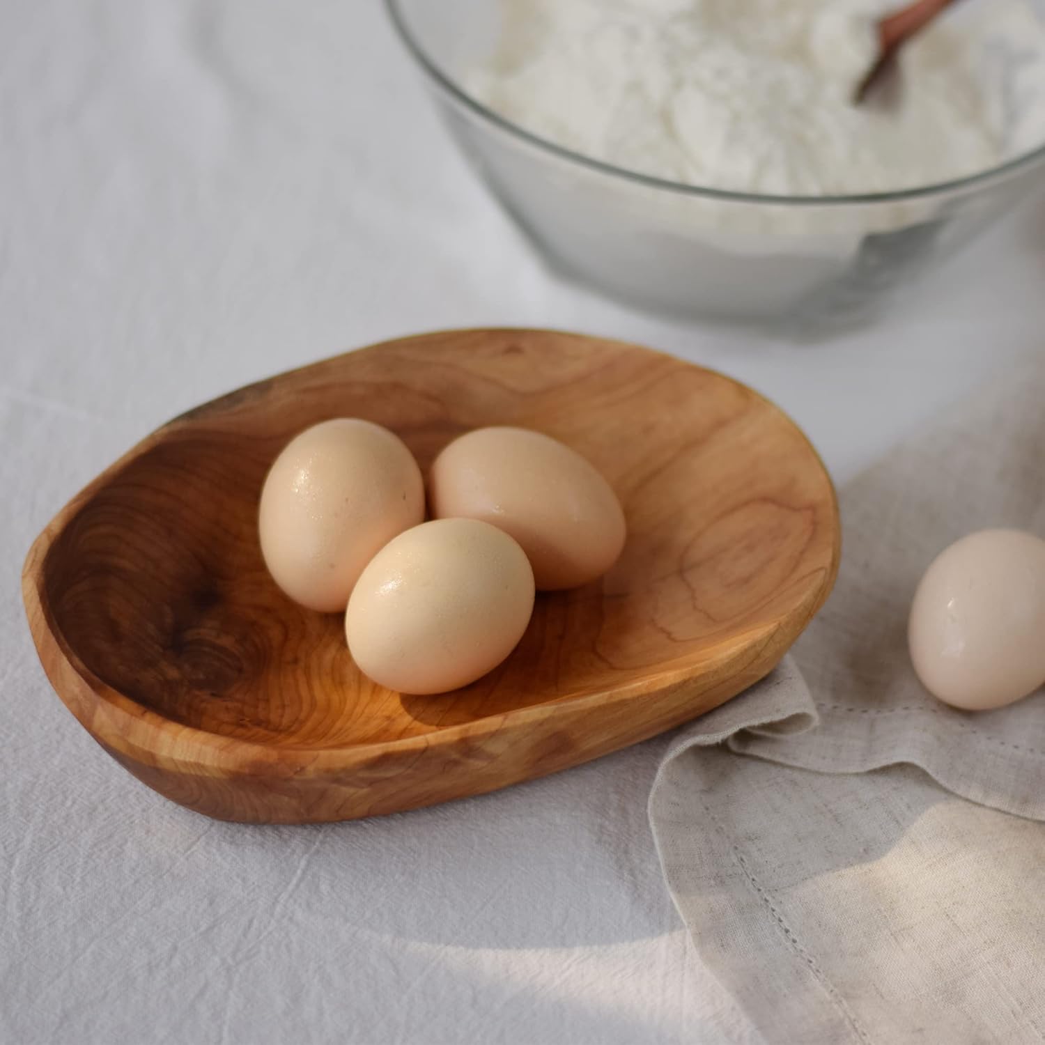Small Hand-Carved Wooden Dish / 7-10 Inches / Natural