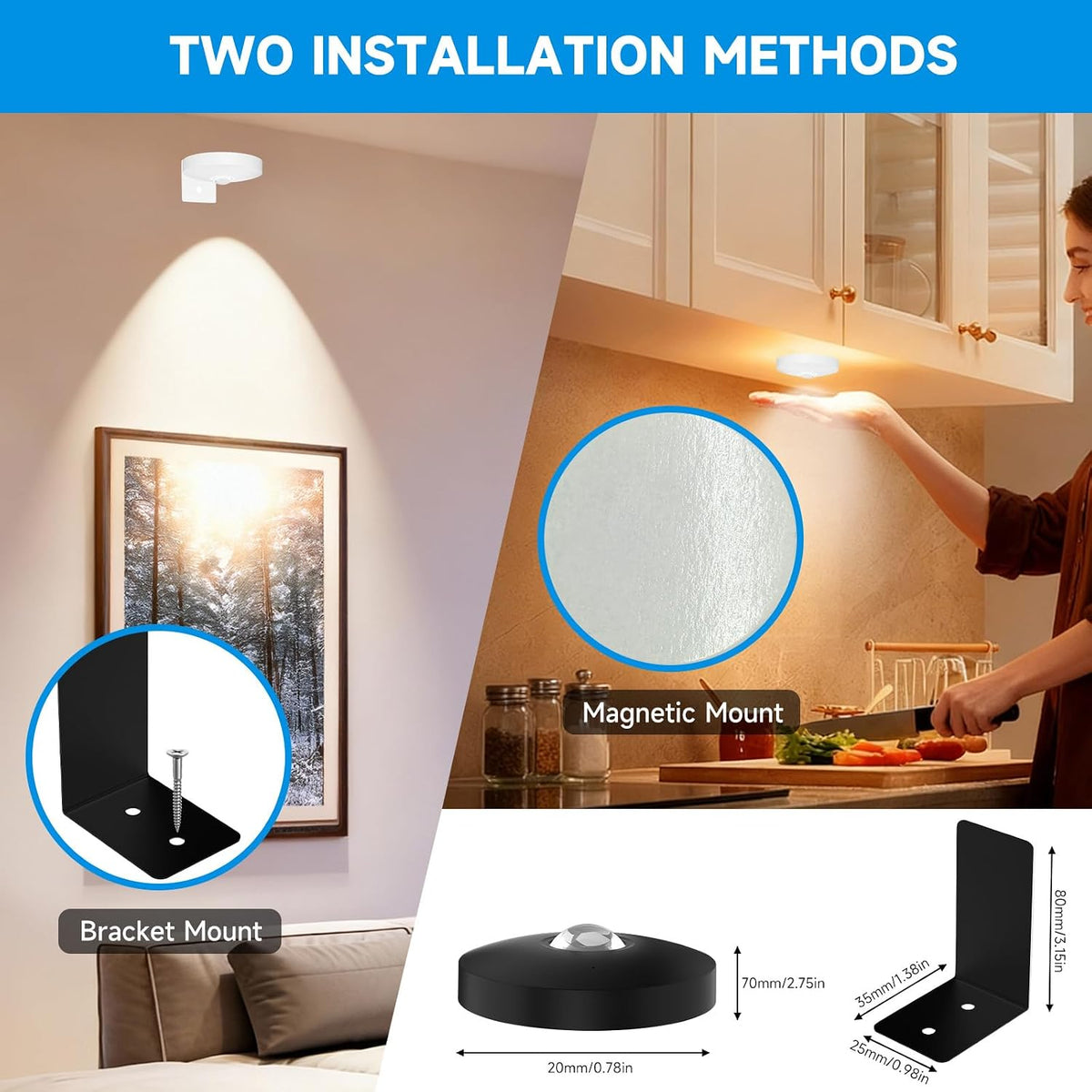 Rechargeable Picture Lights for Wall,Under Cabinet Lighting,1500mAh Rechargeable Battery Operated Picture Frame Lights