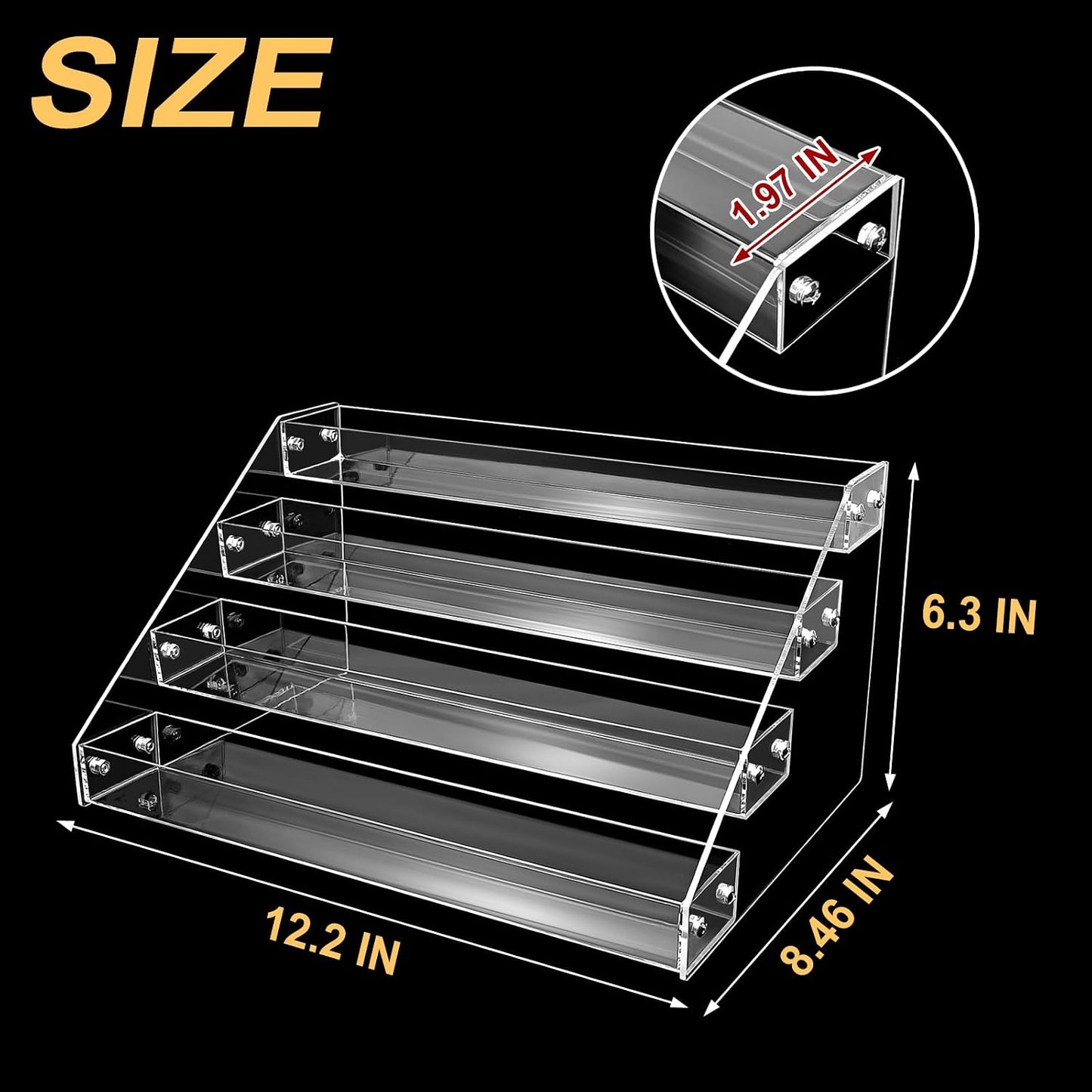 Display Organizer / Easy Assemble Cupcake Stand / 4 Tier / Clear / 12 Inch