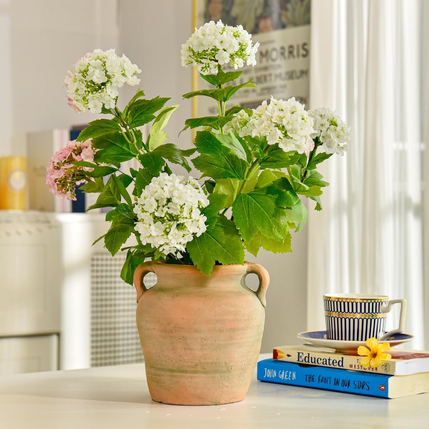 Rustic Ceramic Flower Vase / Style 2 - 6.8 Inch Tall / 7 Inch