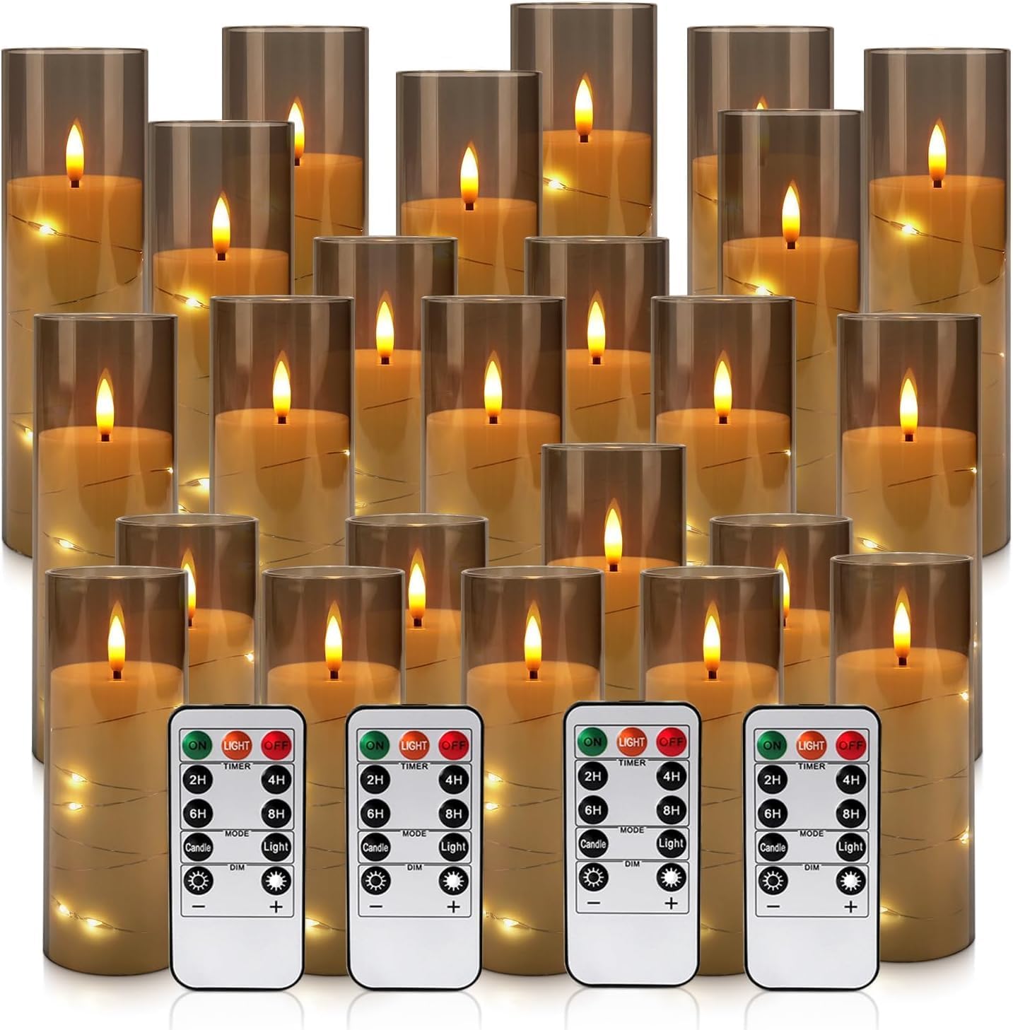 YOROXRG 24 Pack Halloween Decoration Flickering Flameless Candles, Battery Operated LED Candles for New Year, Home