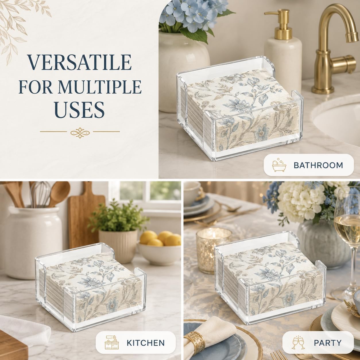 Acrylic Napkin Holder / Clear / Vertical