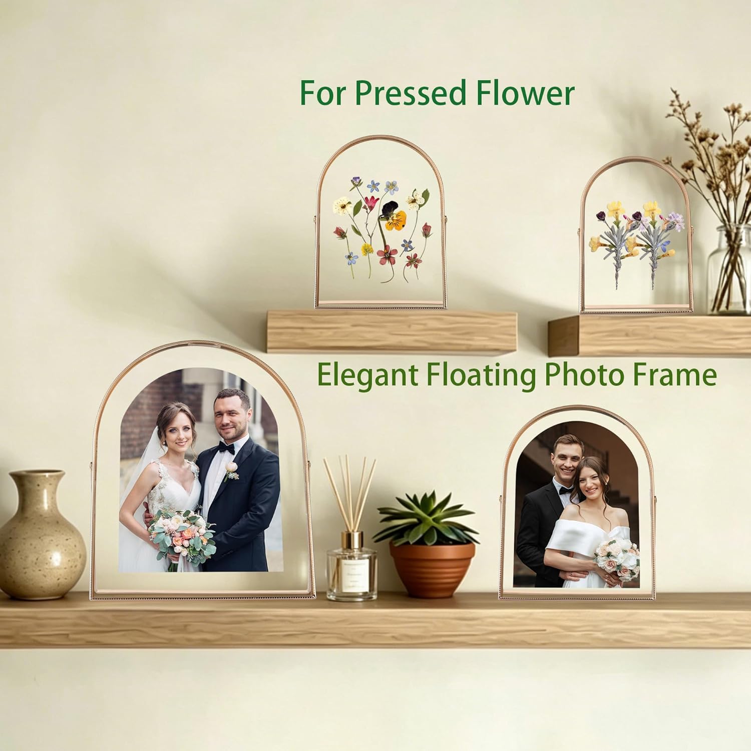 Arched Floating Frame / 4 x 6 / Arch / Gold / Set of 2