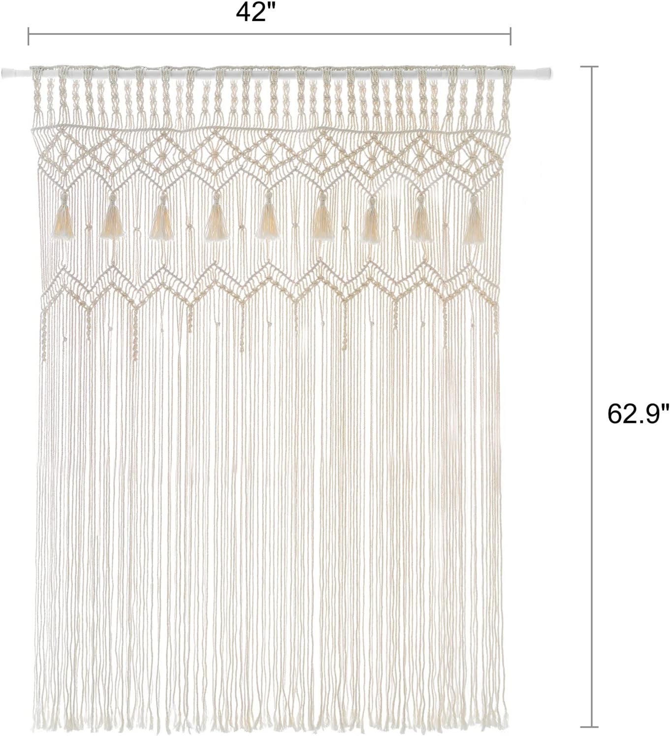 Macrame Curtain Large Boho Woven Wall Hanging Window Curtains Handmade Bohemian / 42"W x 62.9"L