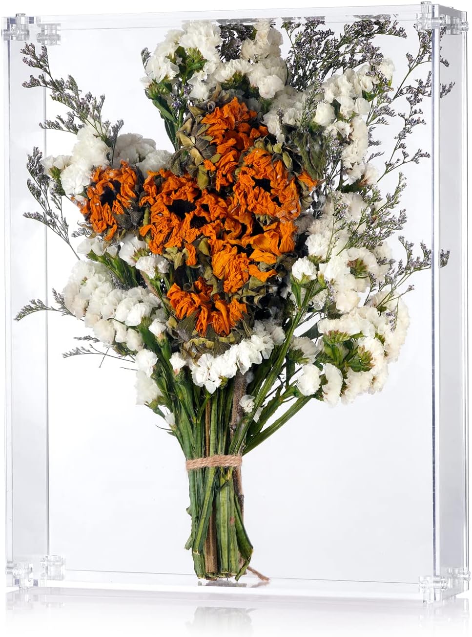 11x14 Acrylic Shadow Box, Assemble Display Case, DIY Tabletop/Wall Mount Display Frame, All Clear Memory Box for Dried