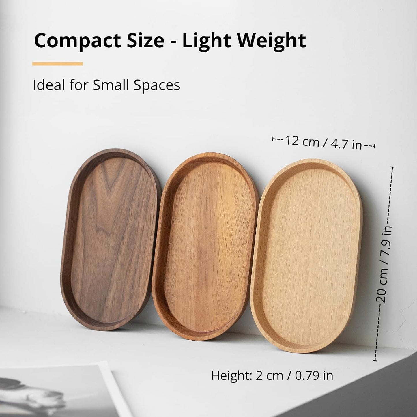 Mini Serving Trays for Parties / Walnut