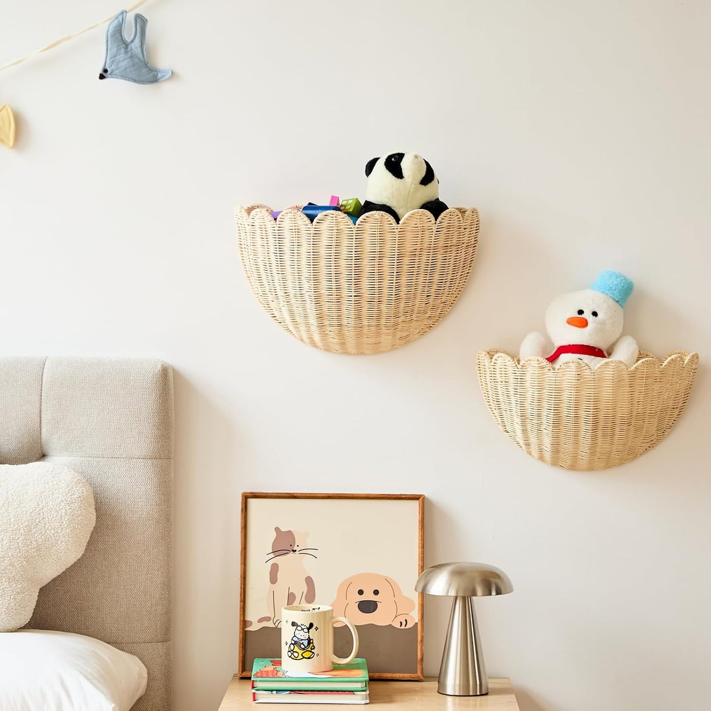 Scalloped Wall Hanging Shelves / Large+middle / Natural