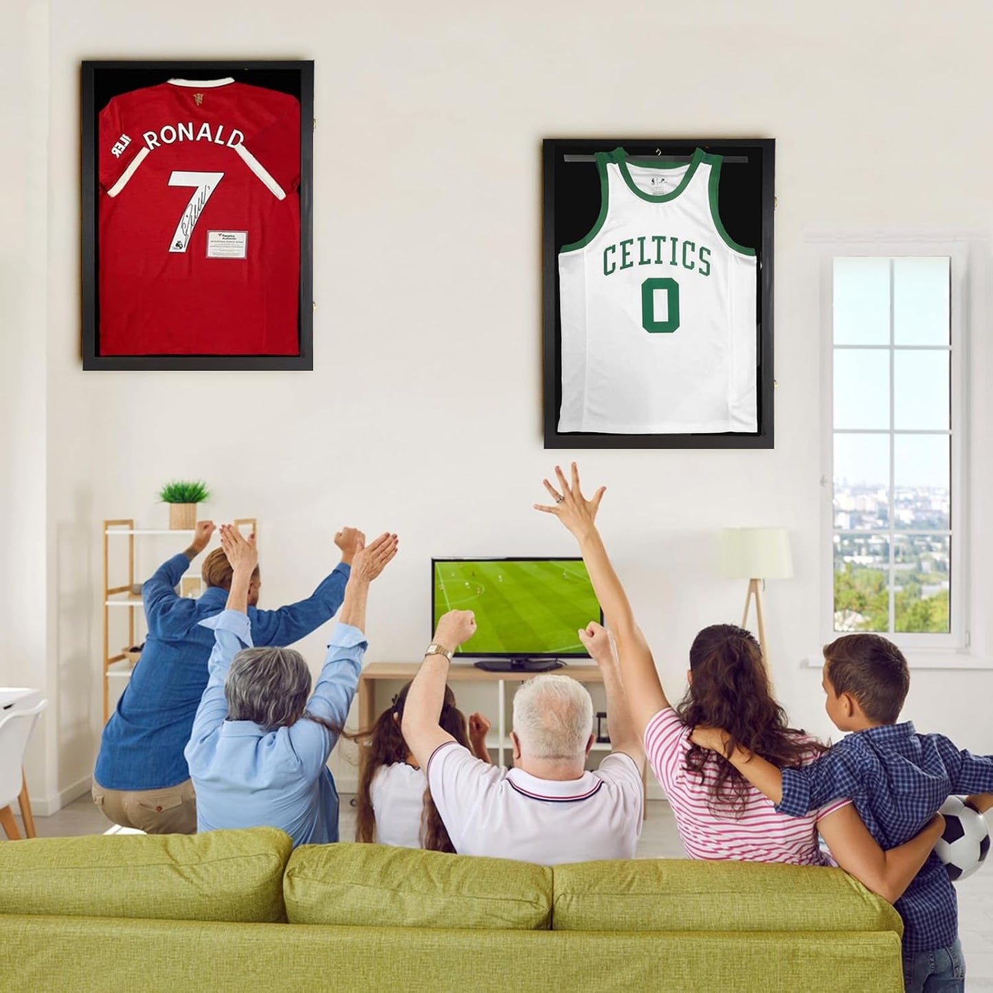 Jersey Frame Display Case ,Jersey Shadow Box with 98% UV Protective Acrylic Door for Football,Basketball,Baseball