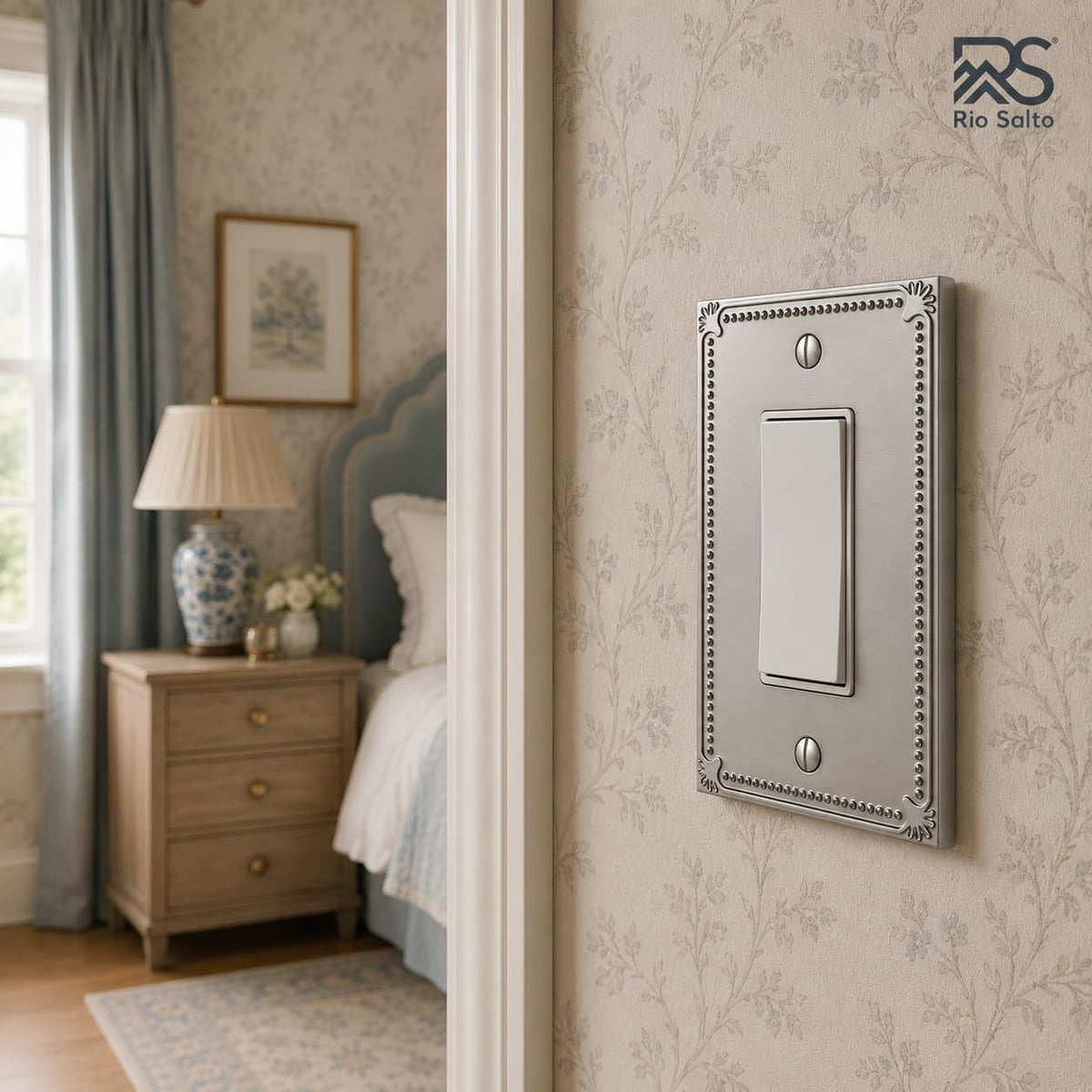 Rio Salto Rocker Light Switch Cover Plate 2 Pack Brushed Nickel Decorator Paddle GFCI Switch Plate 1 Gang Silver Metal