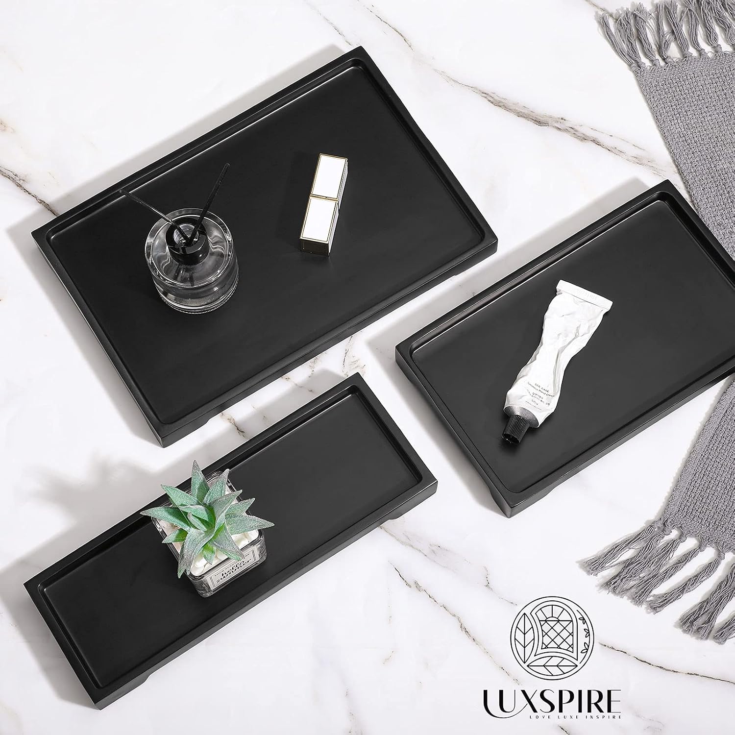 Vanity Tray / Resin Kitchen Sink Trays / C - Black / Large