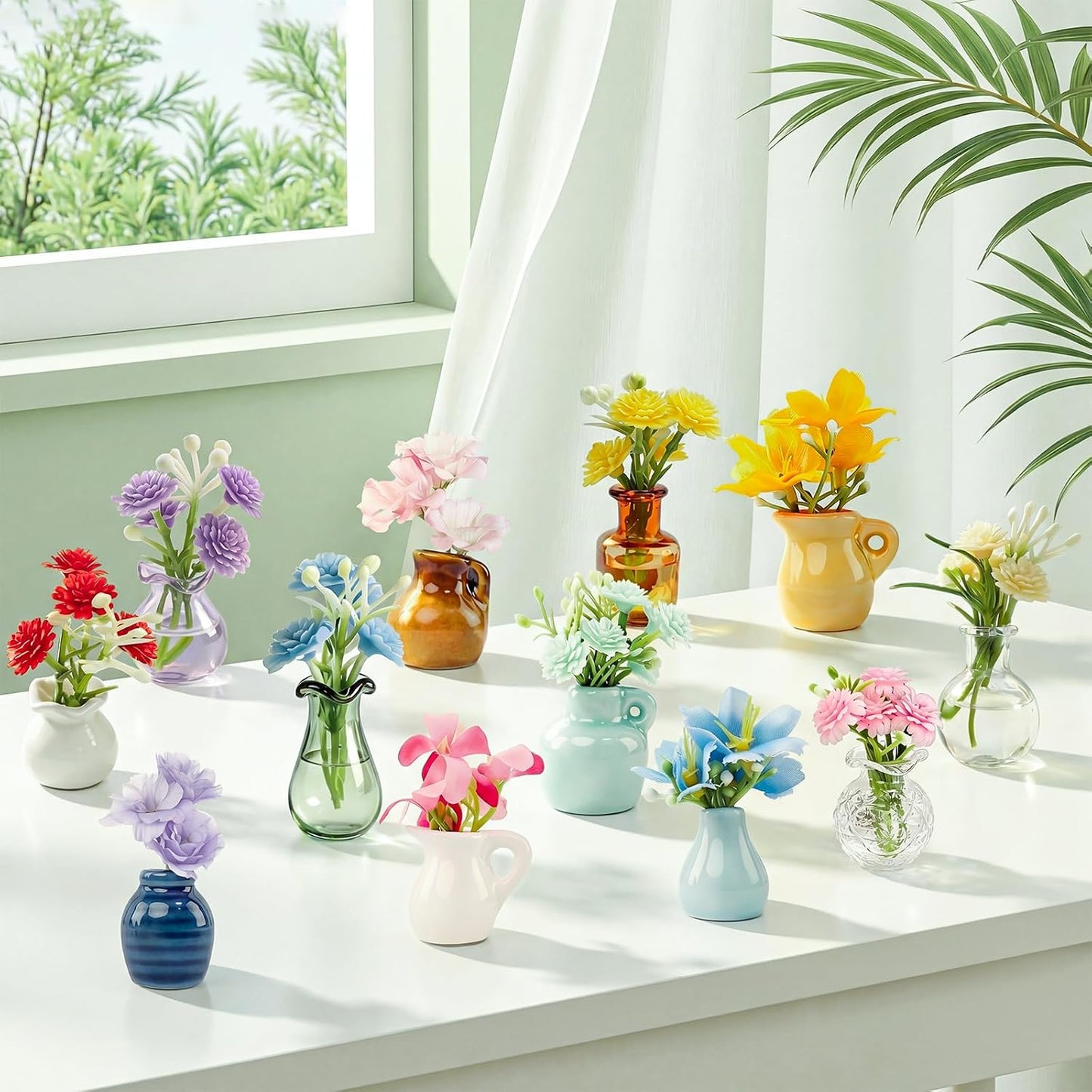 Funny Small Ceramic Vase Magnetics / Set of 12