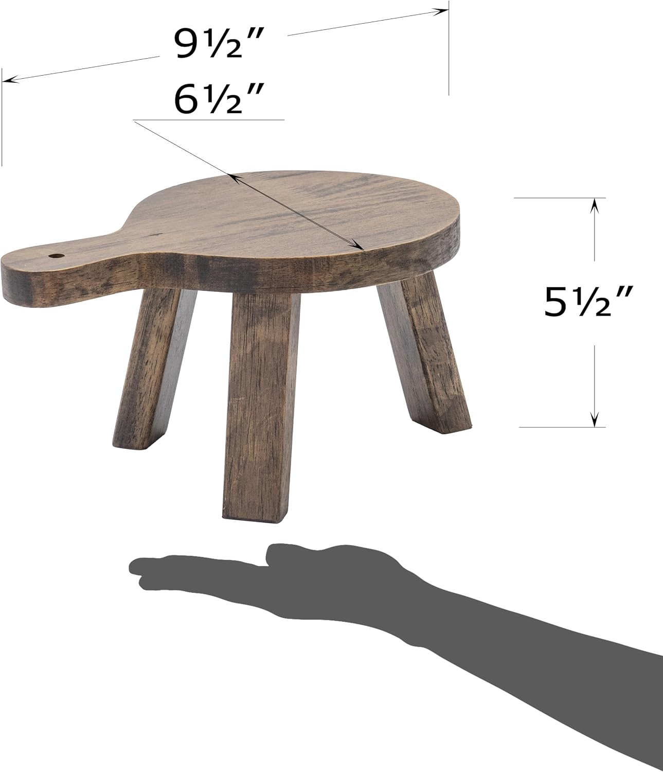 Tall Mini Round Boho Chic Tabletop Sustainable Rubberwood Stool Display Stand / 6 Inch