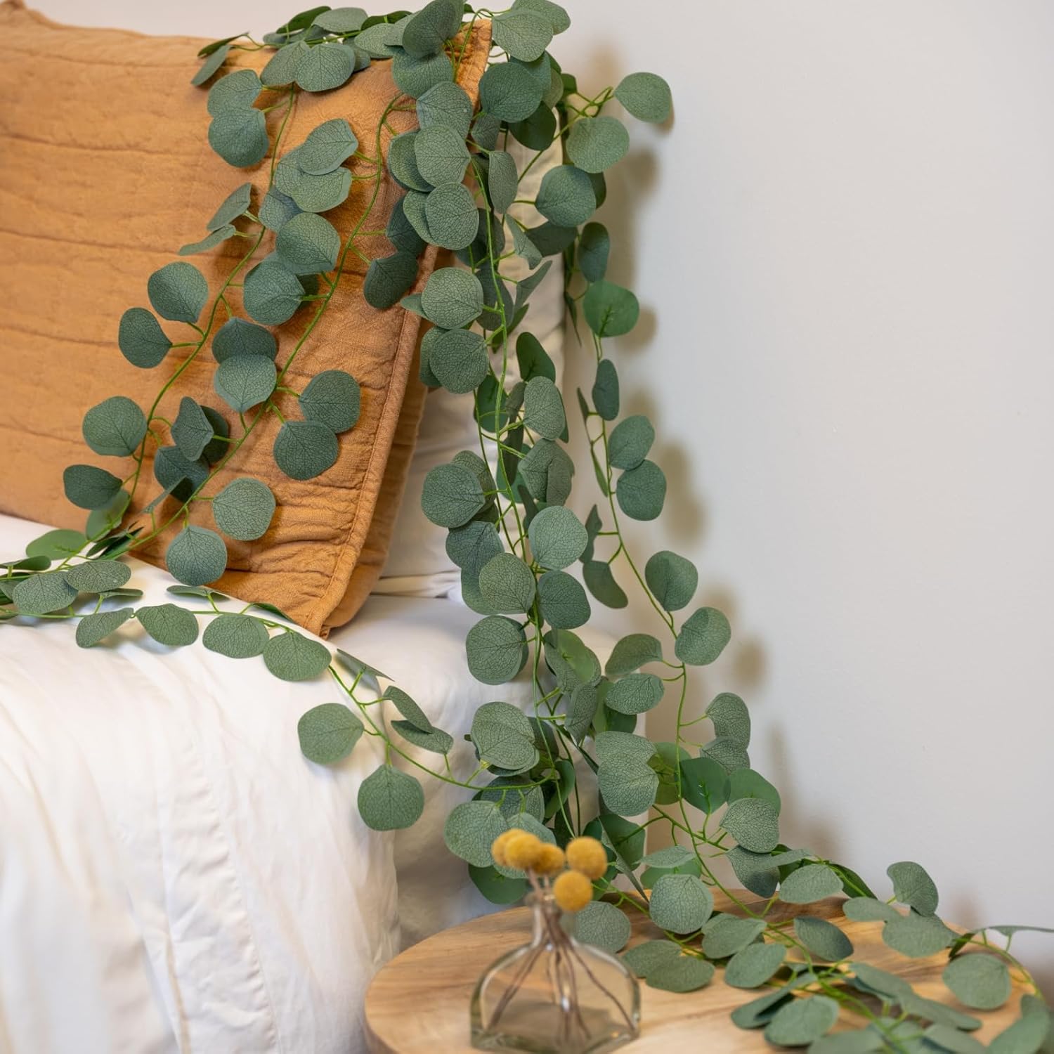 Artificial Eucalyptus Leaves Table Greenery Garland Wreath Spring Vines / 56FT / Set of 8
