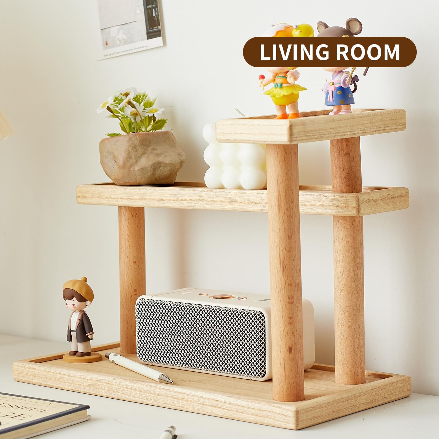 Wooden Countertop Stand Organizer / Natural