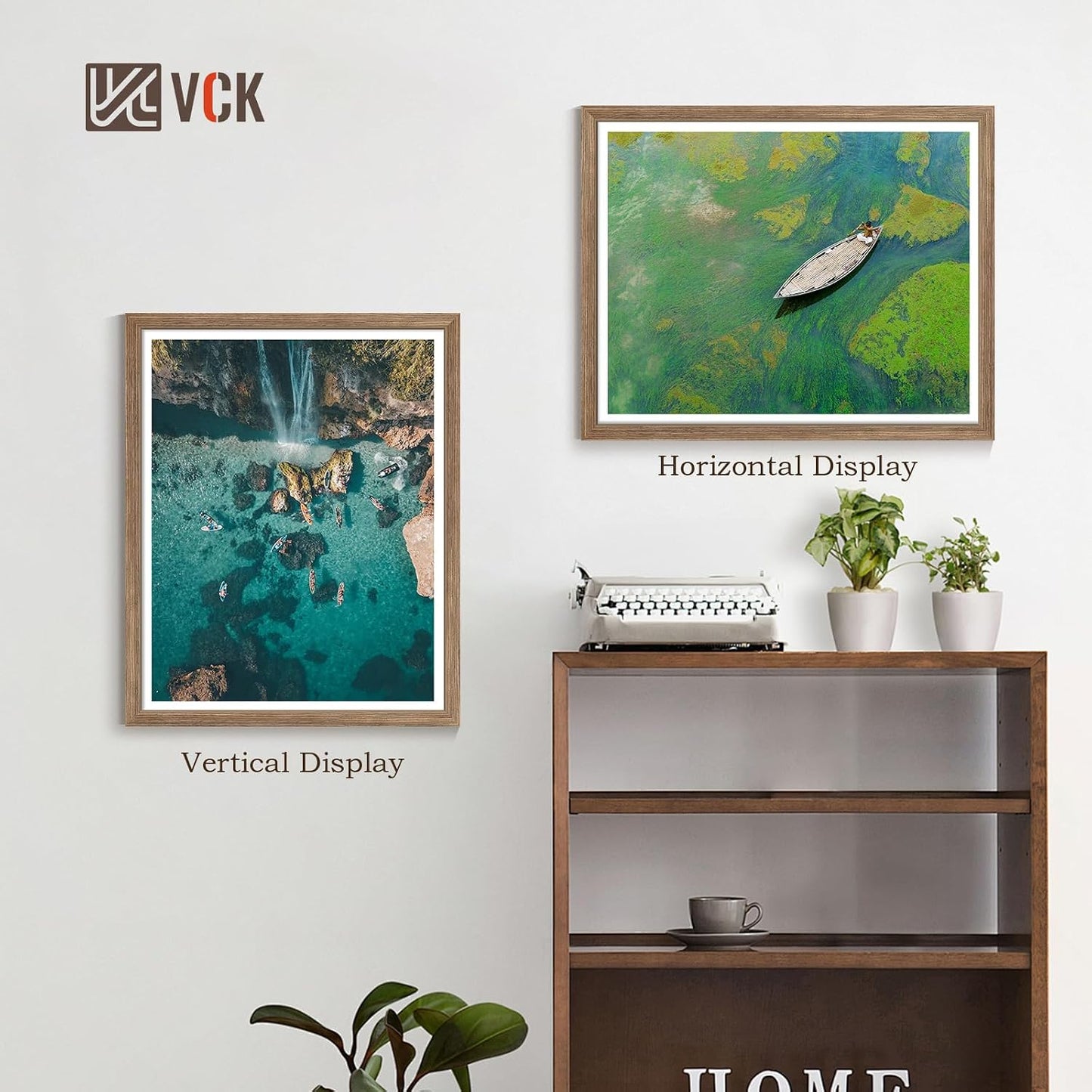 VCK 24x30 Frame Walnut 4 Pack, Wide Thick Wood Border, for Poster/Print | Exclusive Woodgrain, Wall Hanging, HD