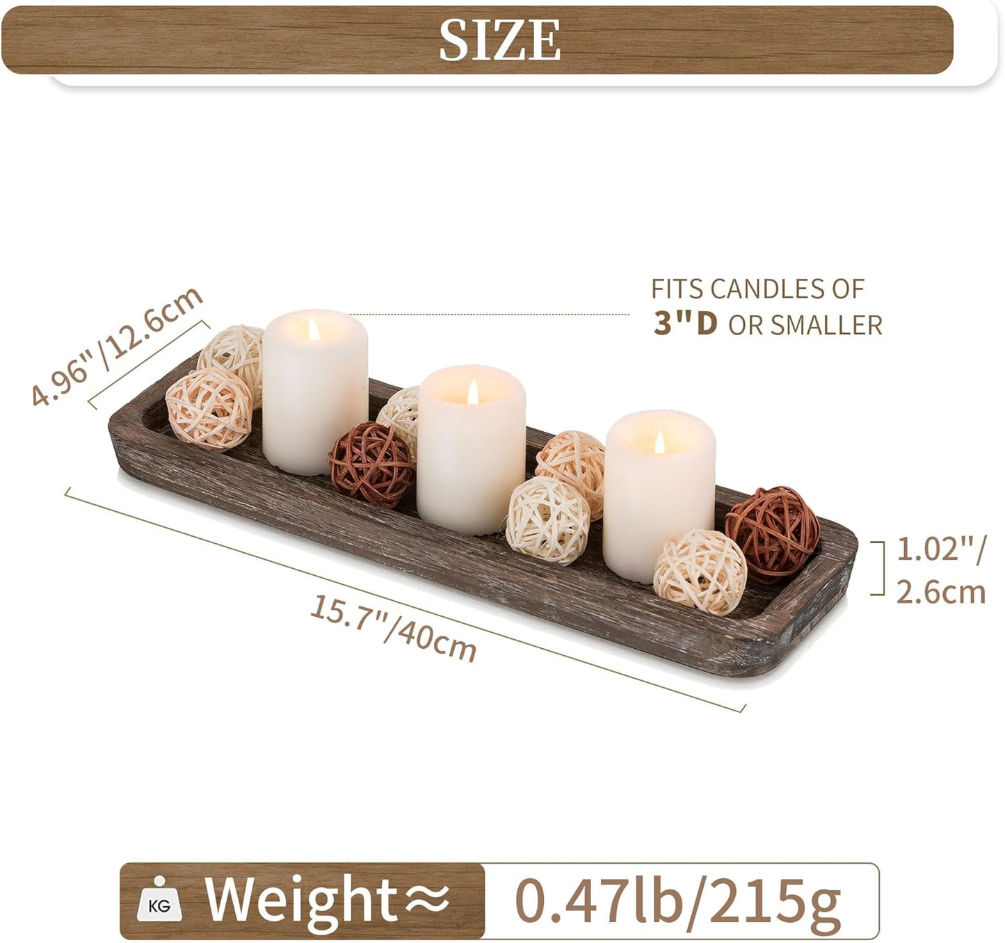 Rustic Wood Centerpiece Tray