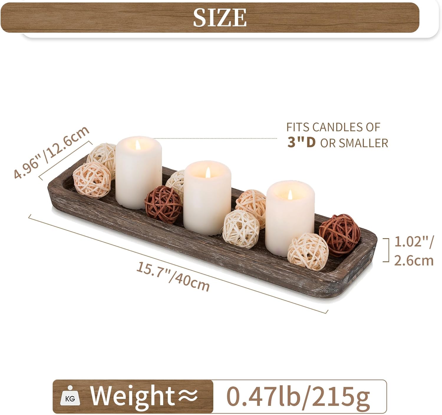 Rustic Wood Centerpiece Tray