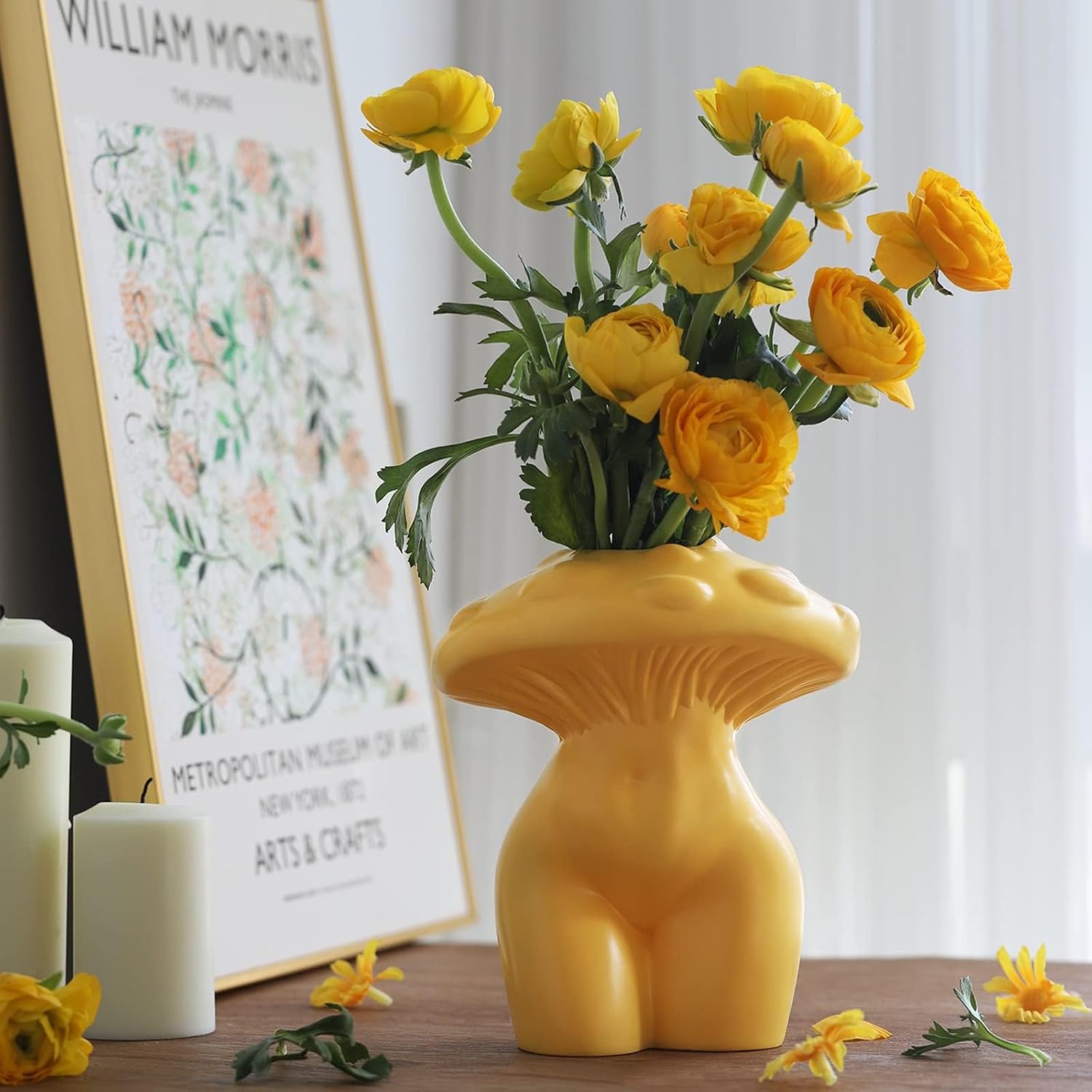 Mushroom Female Body Vase for Decor / Pink / Medium