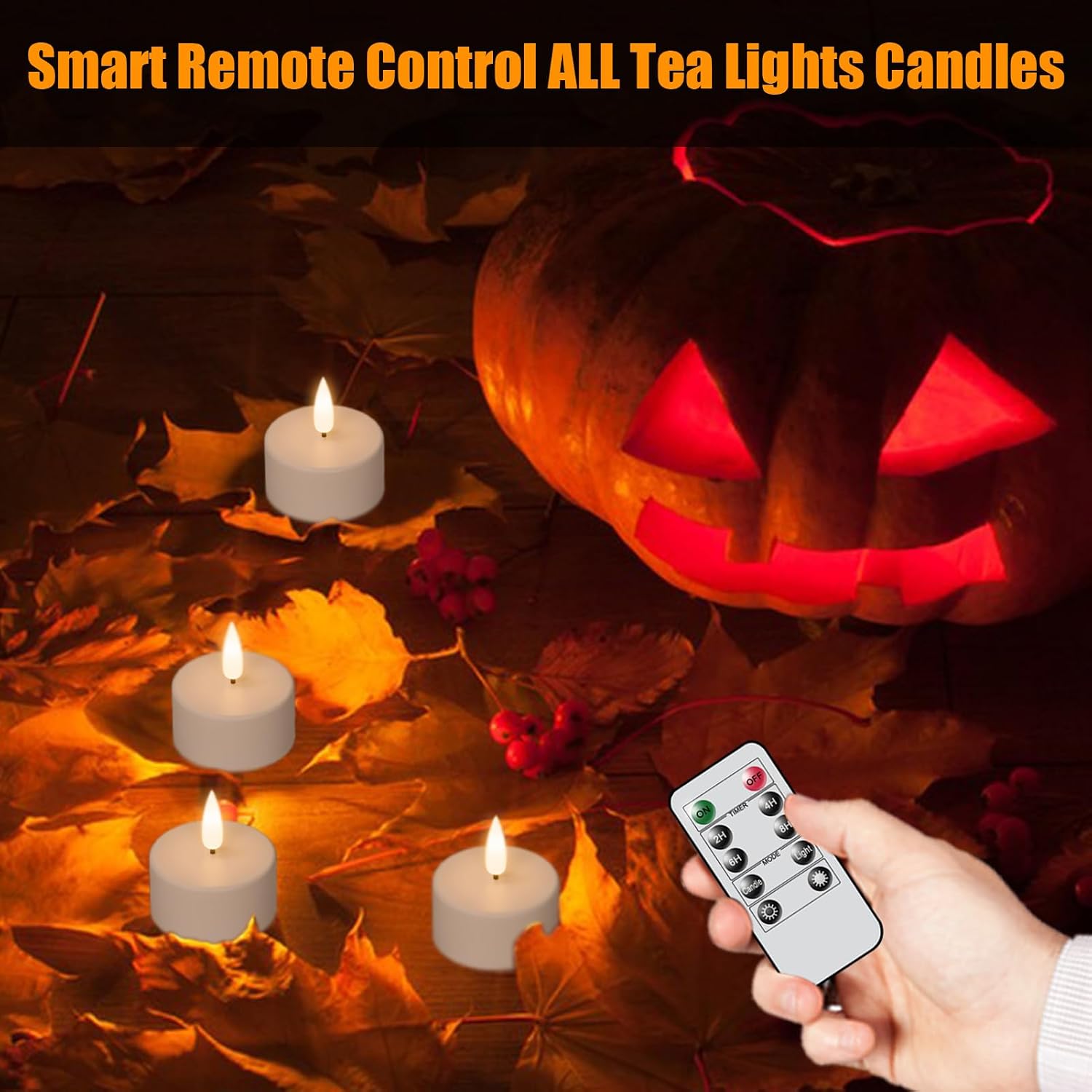 GenSwin Rechargeable Tea Lights Candles Remote Timer Charging Base White | Flameless LED Tealight Candles Battery