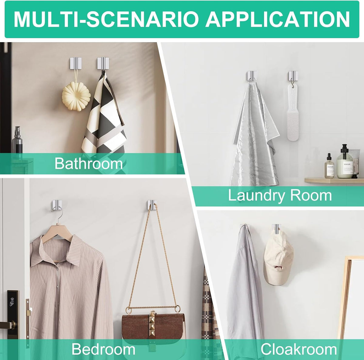 Chrome Bathroom Hardware Towel Bar Set, 5 Pieces Double Dase Toilet Paper Holder Towel Holder Set, 23.6 Inch Stainless