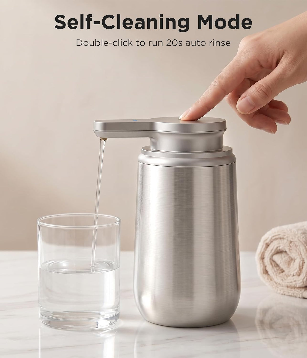 Newise Automatic Liquid Soap Dispenser Touchless - 10.5 Oz, Stainless Steel | 2 Adjustable Dispensing Modes