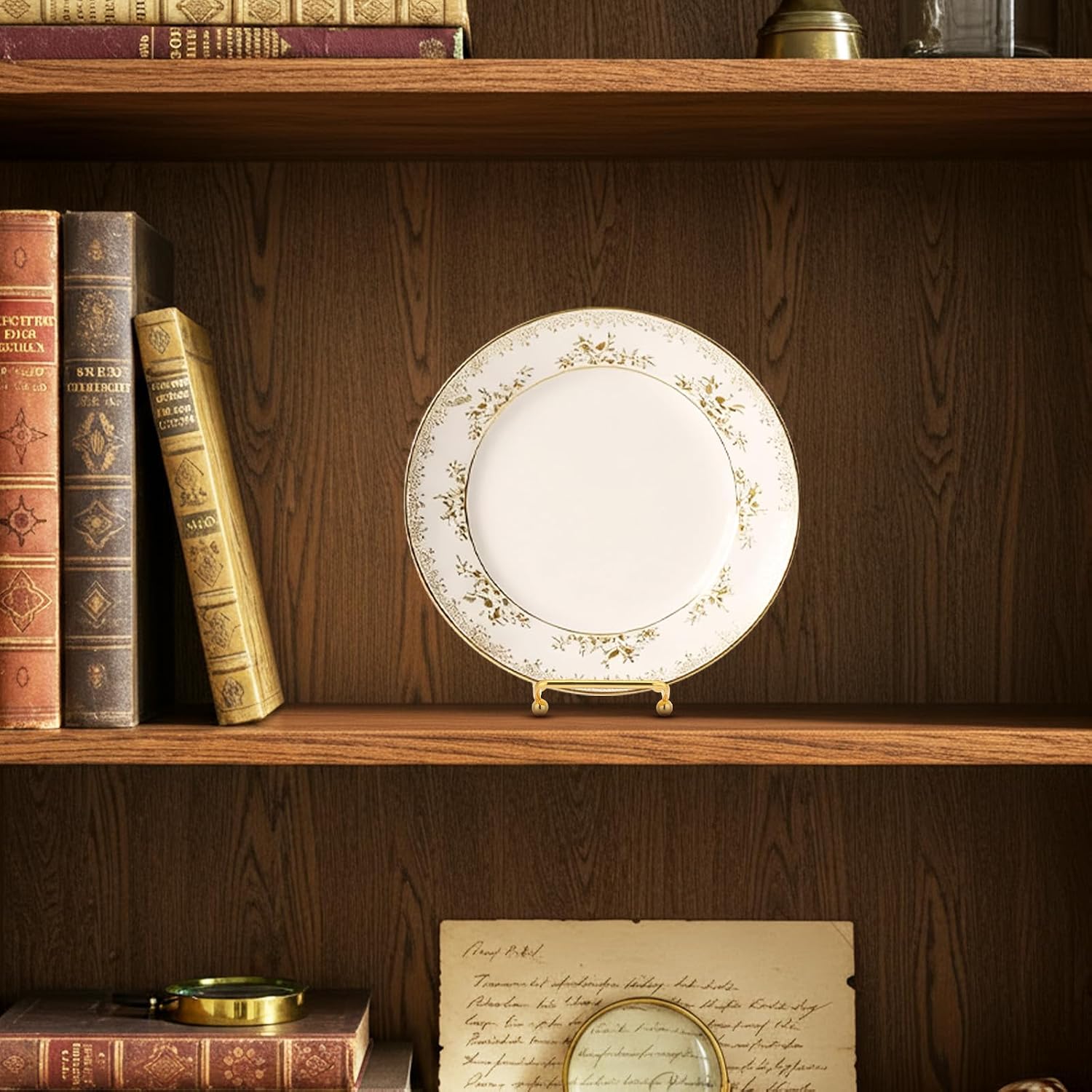 Small Plate Holder Display Stands Mini Metal Frame Stand for Picture / 2 Inch / Gold / Set of 4