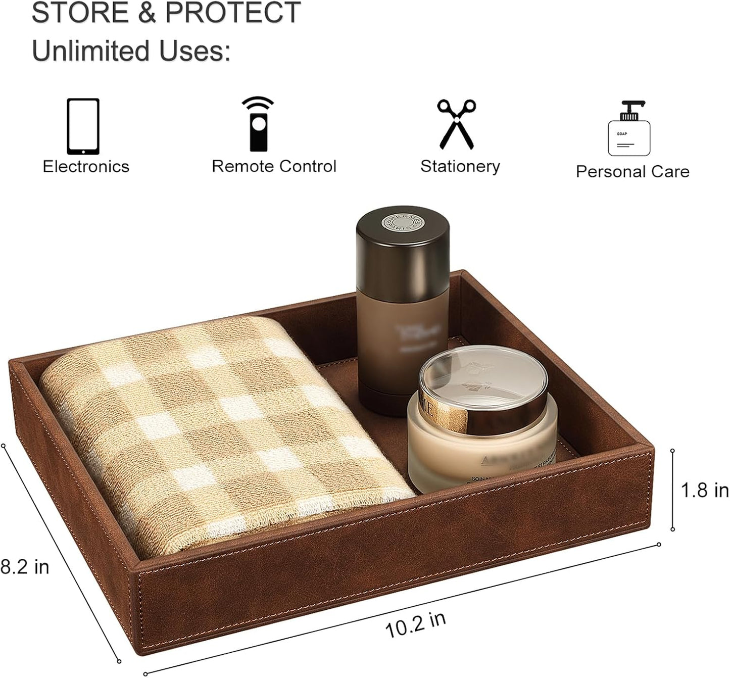 Valet Tray Desk Organizer / Brown
