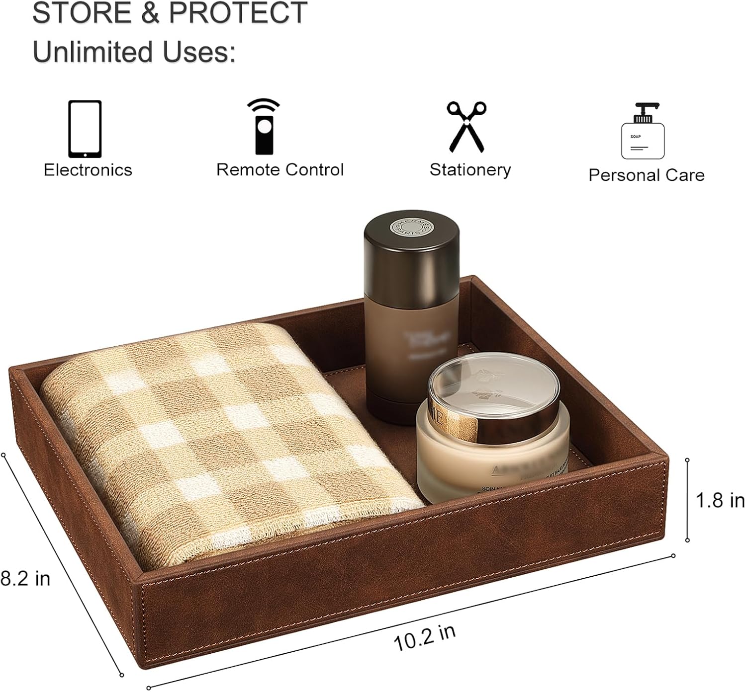 Valet Tray Desk Organizer / Brown