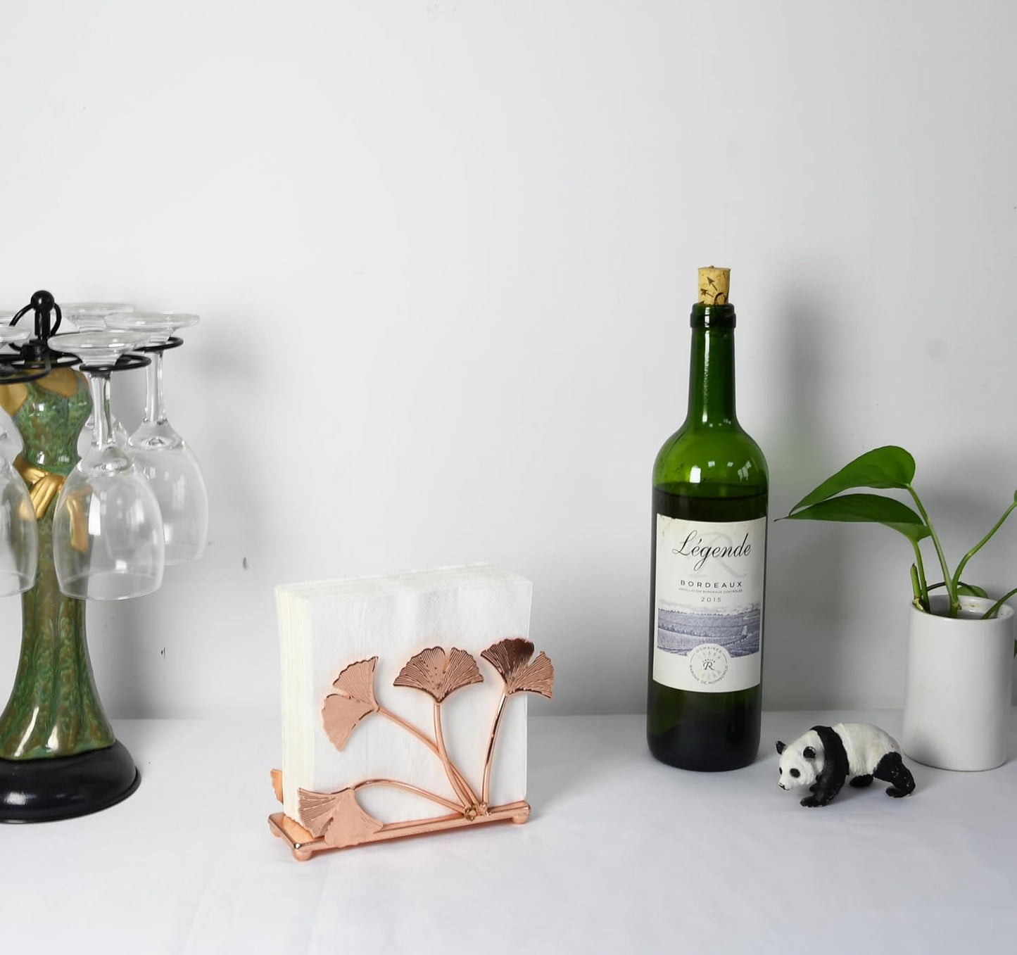 Ginkgo Leaf Napkin Holder / Rose Gold