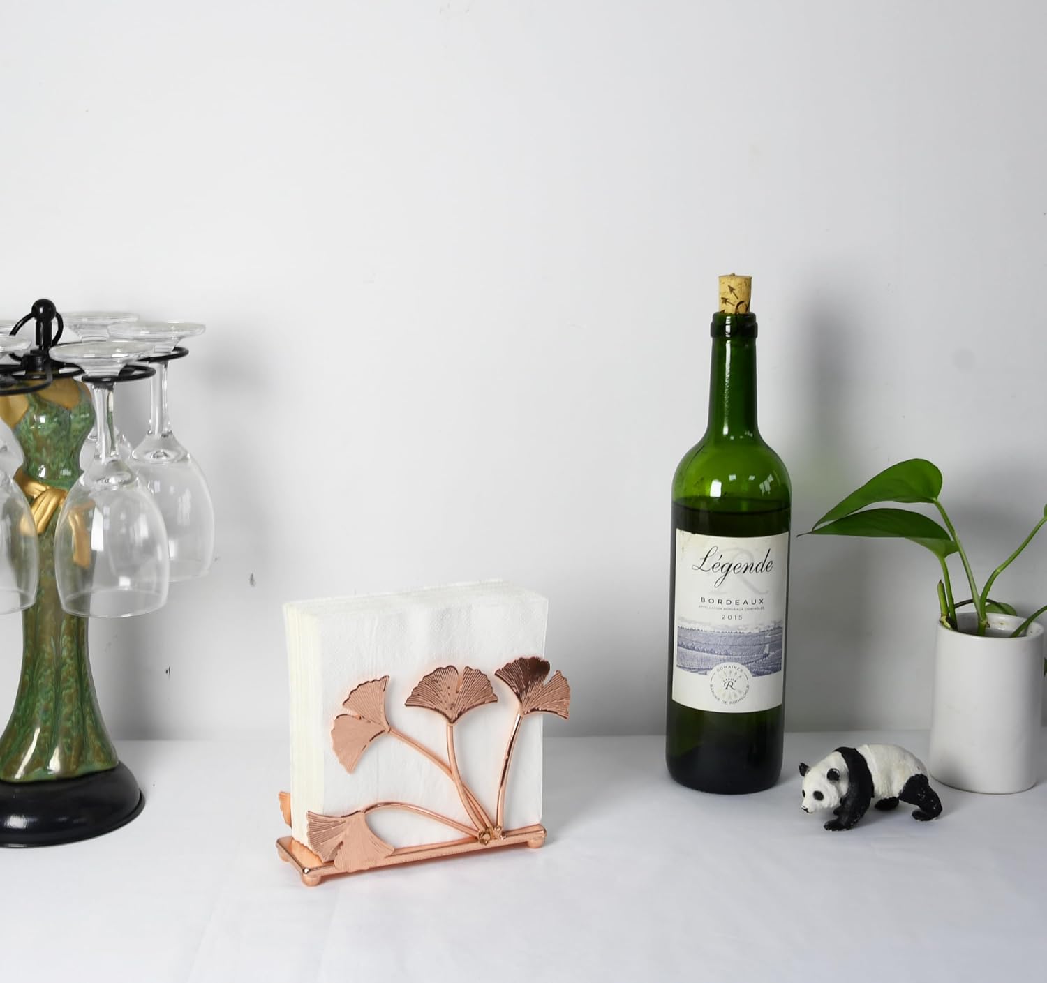 Ginkgo Leaf Napkin Holder / Rose Gold