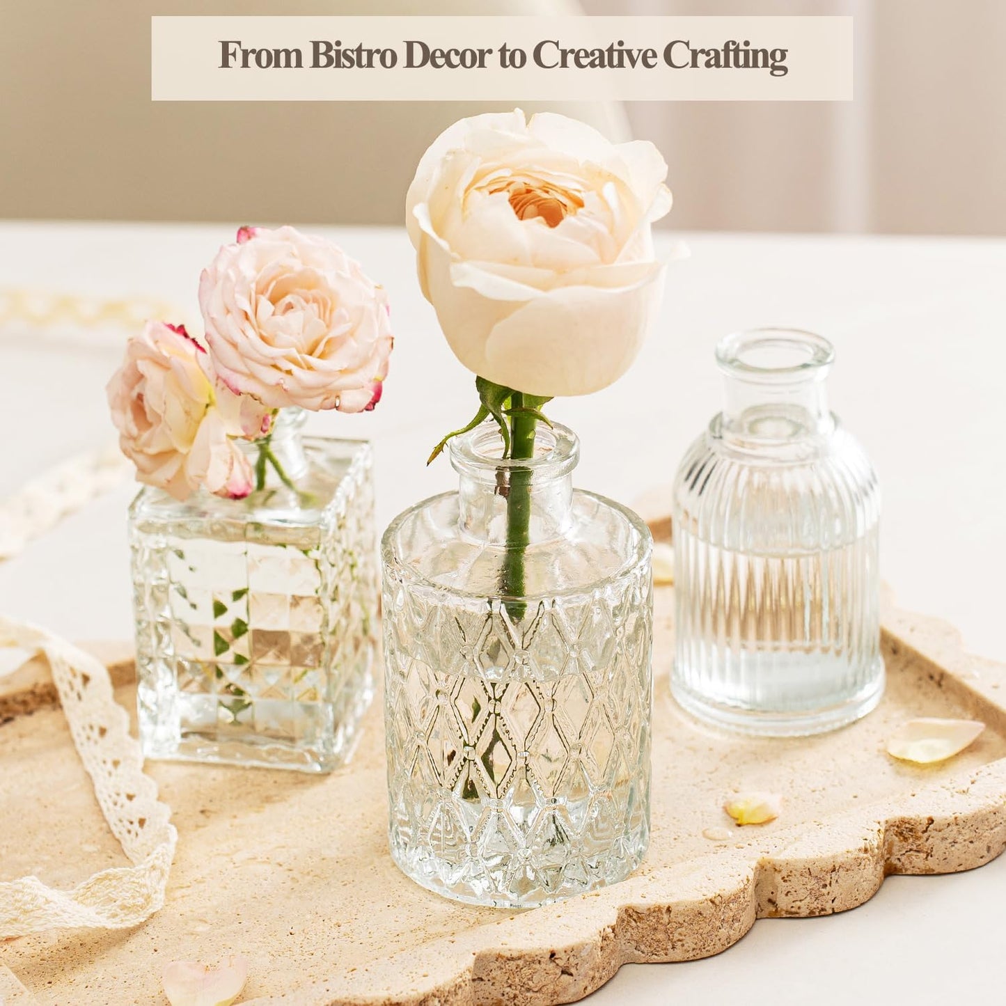 Glass Bud Vase Pcs / Clear / Set of 36