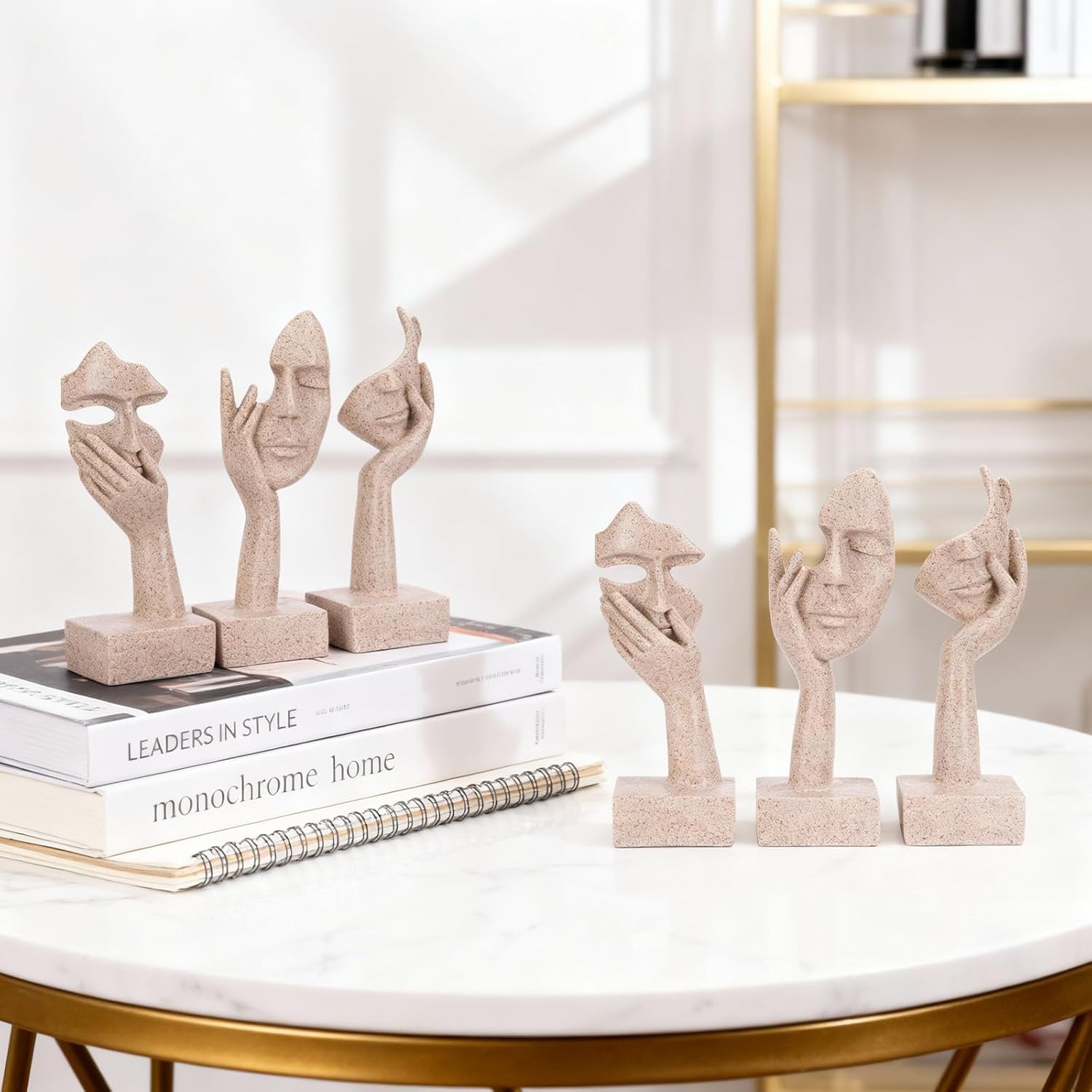 Thinker Large Statue Set / Sandstone / Set of 9