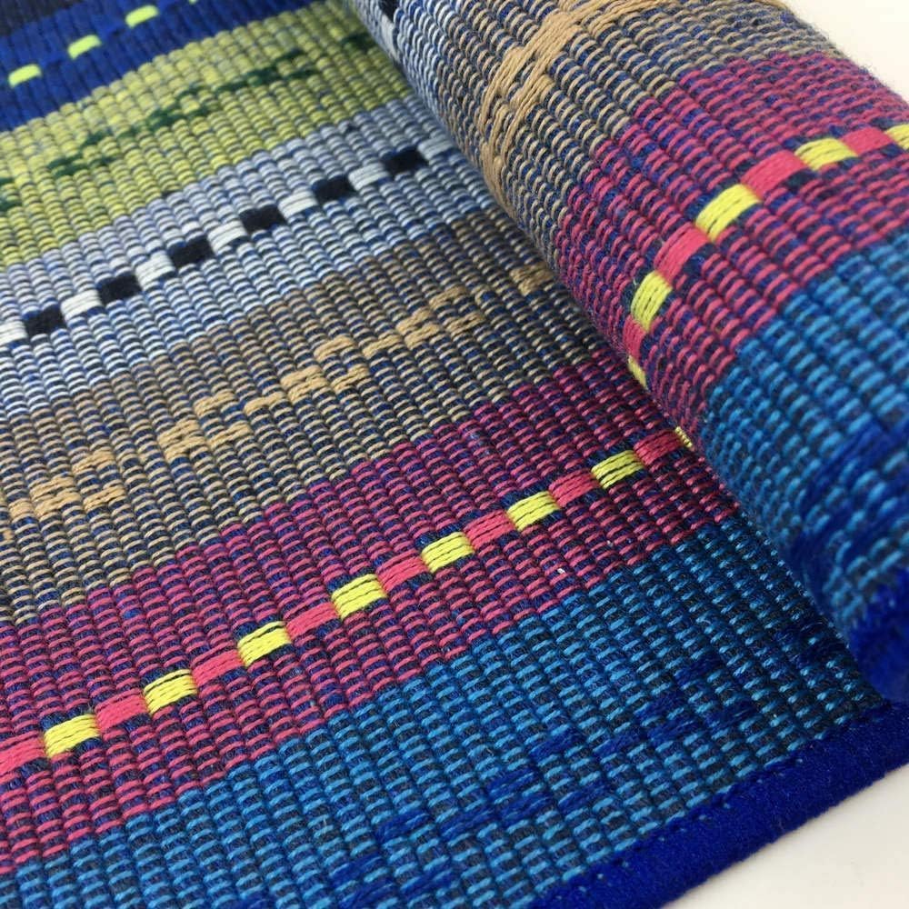 WAZAIGUR Hand Woven Cotton Placemats Set of 8, Blue | Indoor/Outdoor, Fabric, Non Slip, Colorful Place Mats Braided