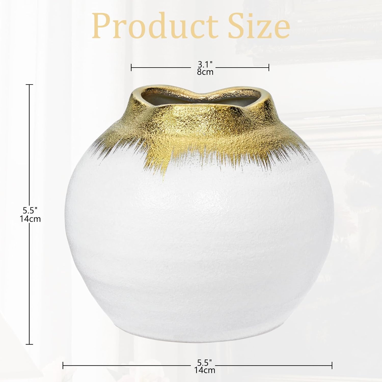 Boho Vase / Ceramic Flower Vase / White