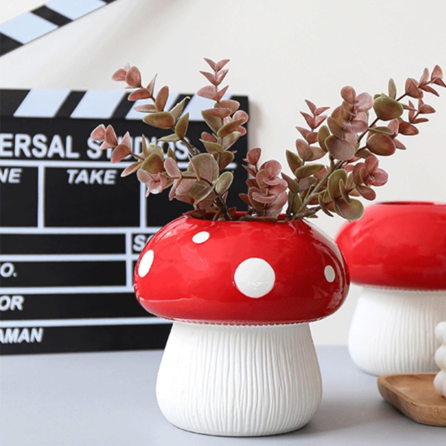 Mushroom Flower Vase Ceramic Vases Planter Decorative Mushroom Vase