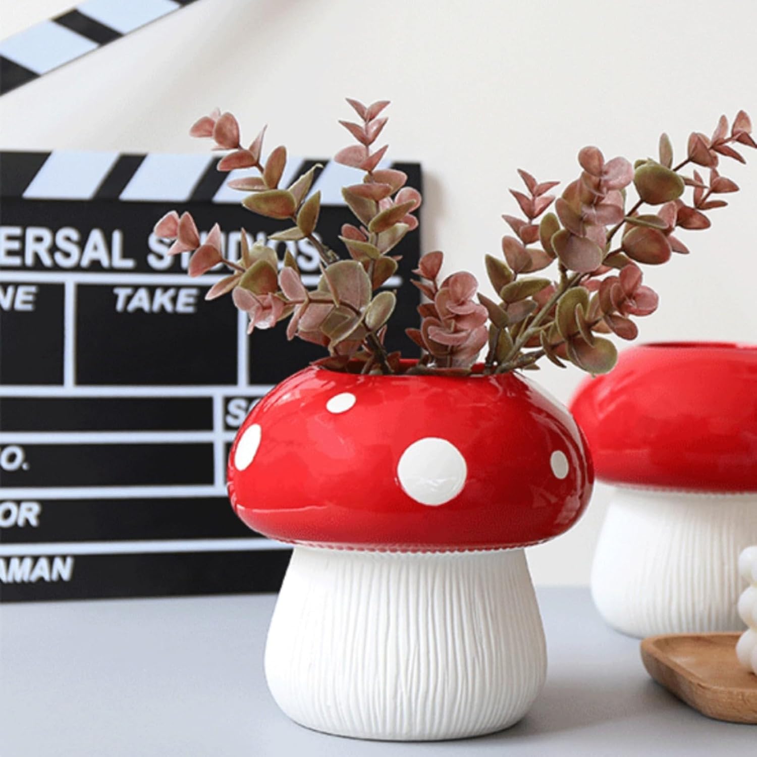 Mushroom Flower Vase Ceramic Vases Planter Decorative Mushroom Vase