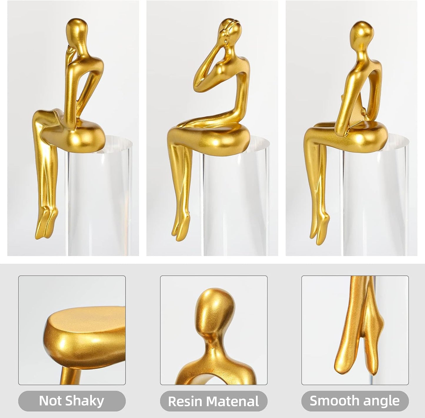 Golden Resin Collectible Figurines / Sitting Posture--gold
