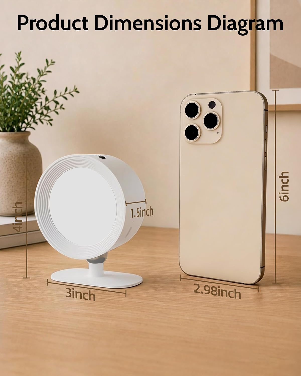 LED Wall Mounted Lights, Rechargeable Wall Sconces, 3 Color Temps, Remote & Touch, 360° Rotating and Dimmable for