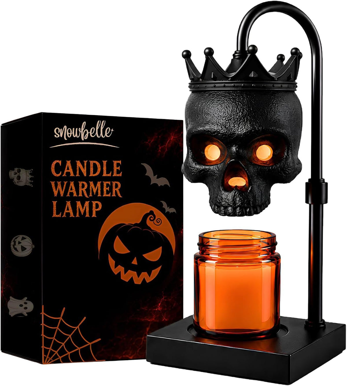 2Pack Lighted Halloween Tabletop Trees with Timer, Pumpkin Bat Decor