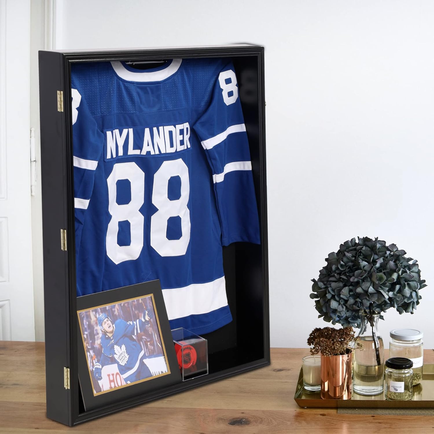Large Jersey Display Case Frame Deep Shadow Box with Room for XL Baseball Football or Hockey Military Uniform Baseball