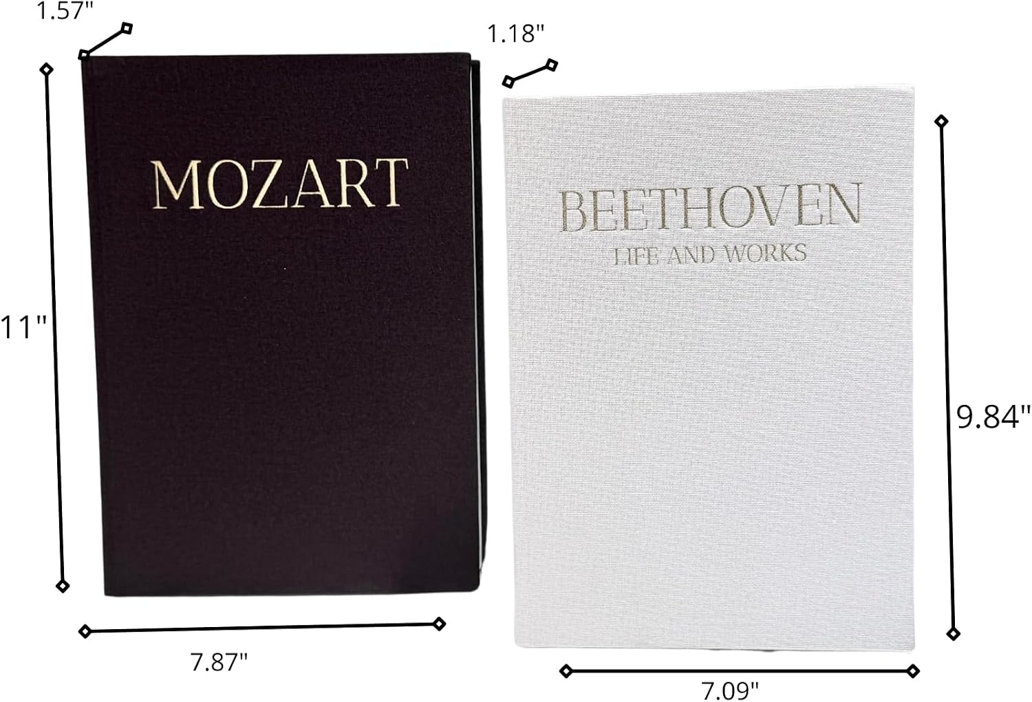 Decorative Books / Bookshelf / Black and White / Set of 2