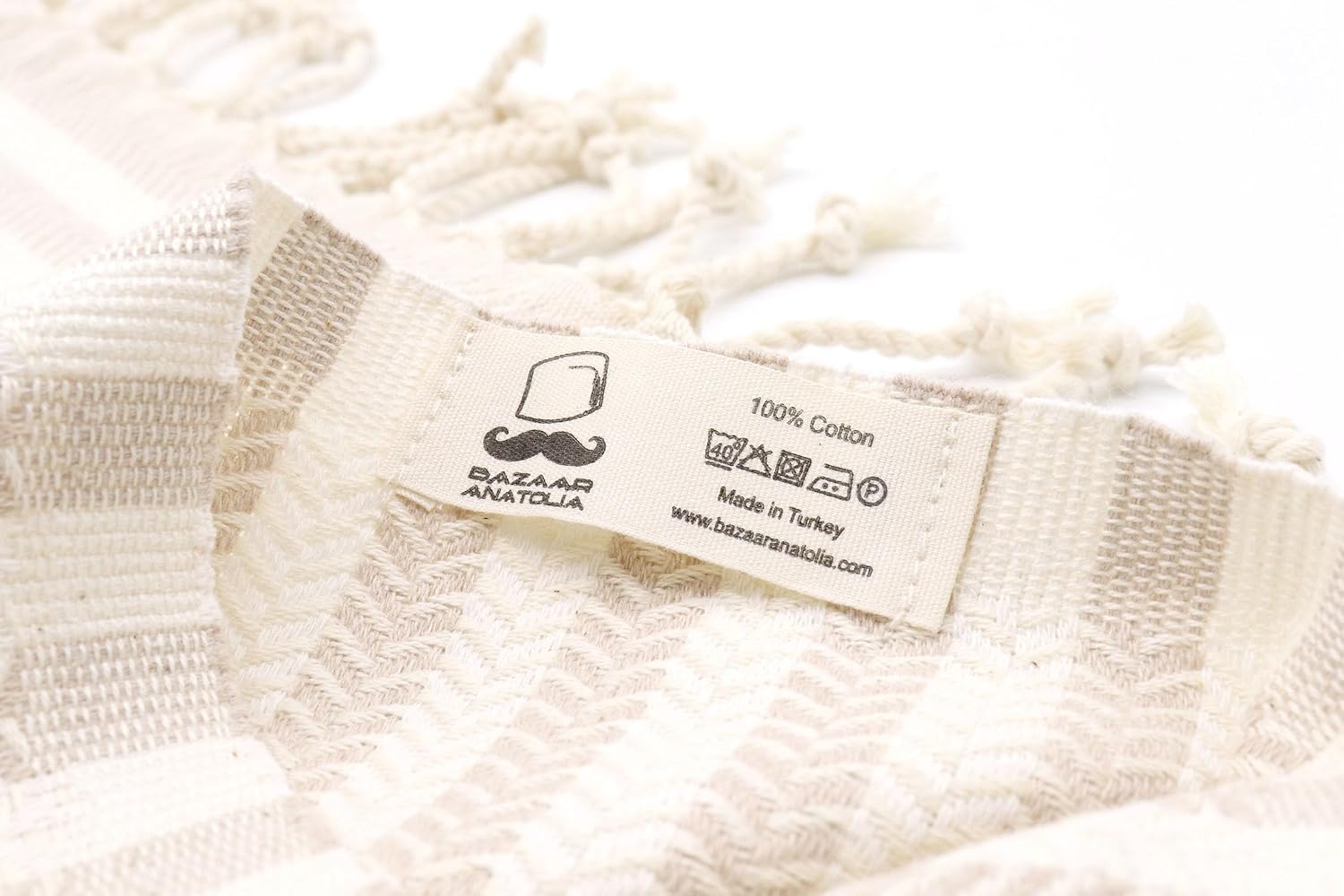 Turkish Bath Towel, 100% Cotton, 71x39 in, Arpa Beige